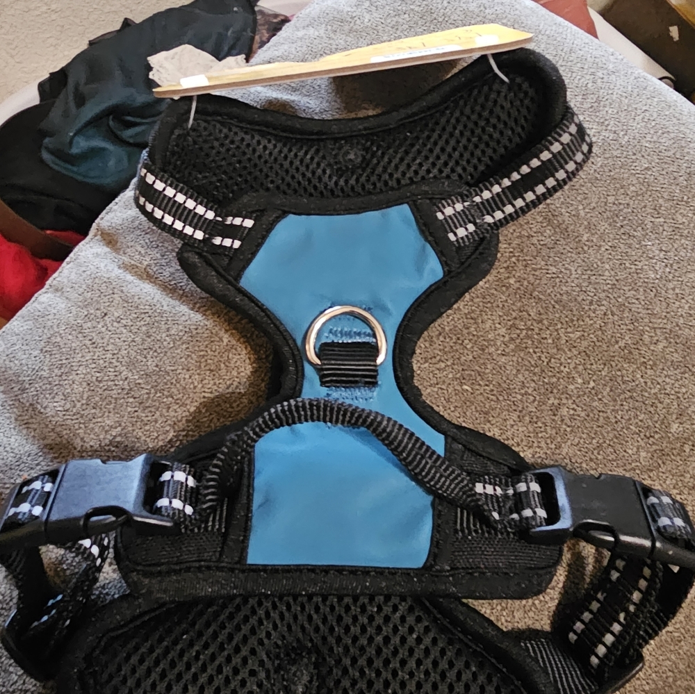 Every Yay Dog Harness - Reflective blue Size X- Sm Adjustable , W/handle